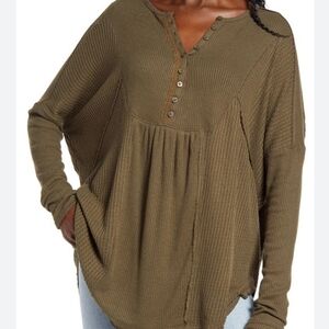 Free people sweater tunic babydoll Leo henley small